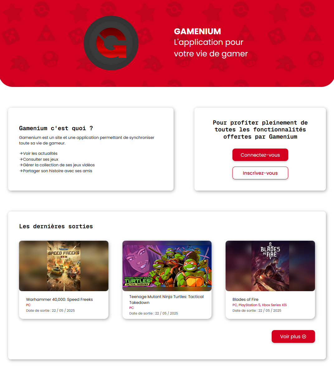 Projet Gamenium