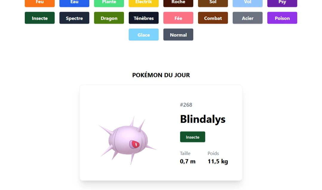 Page d'accueil du pokedex
